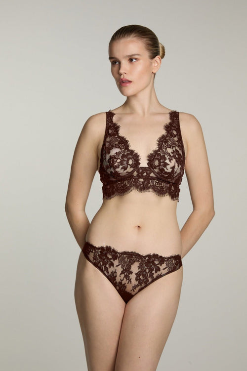 Je m'appelle Sophie Longline Underwired Triangle Bra in Brown - I.D. Sarrieri