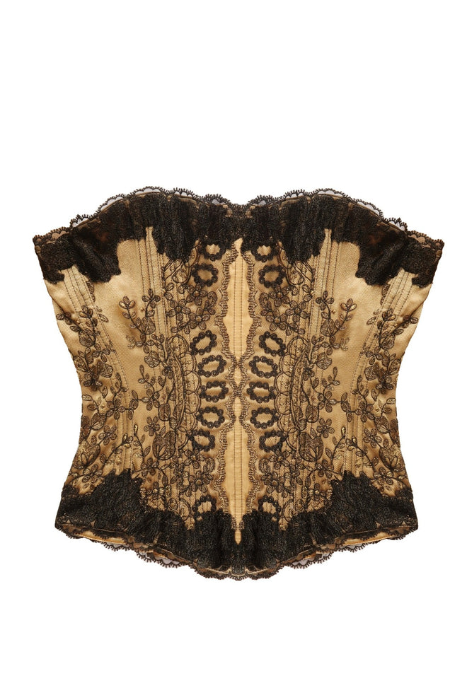 La Reine Vintage Corset in Black/Gold - I.D. Sarrieri