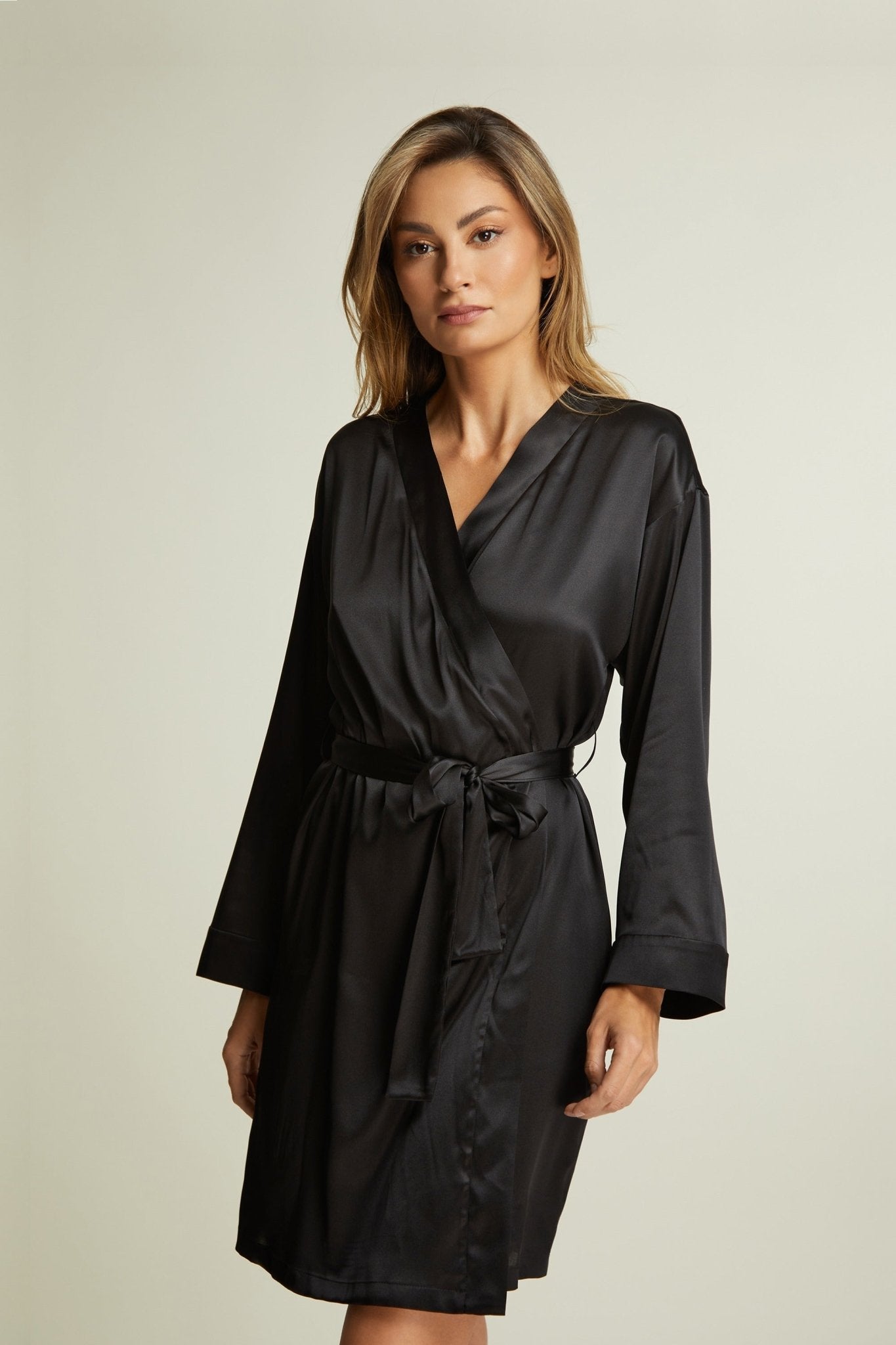 Lombard Street Mini Robe Black - Chic and Stylish Loungewear