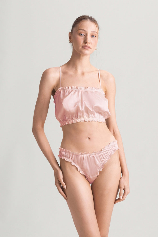 Lombard Street Ruffle Brief in Pale Pink - I.D. Sarrieri