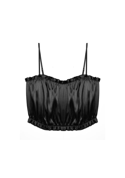 Lombard Street Ruffle Top Bra in Black - I.D. Sarrieri