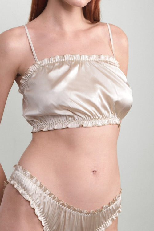 Lombard Street Ruffle Top in Light Gold - I.D. Sarrieri