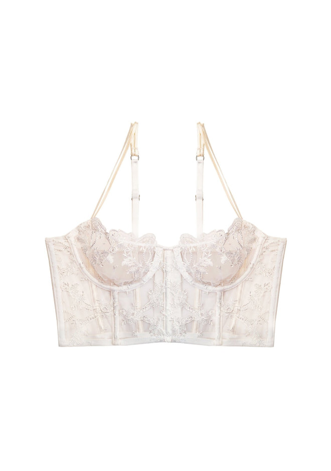 Loulou Underwired Bustier in White - I.D. Sarrieri