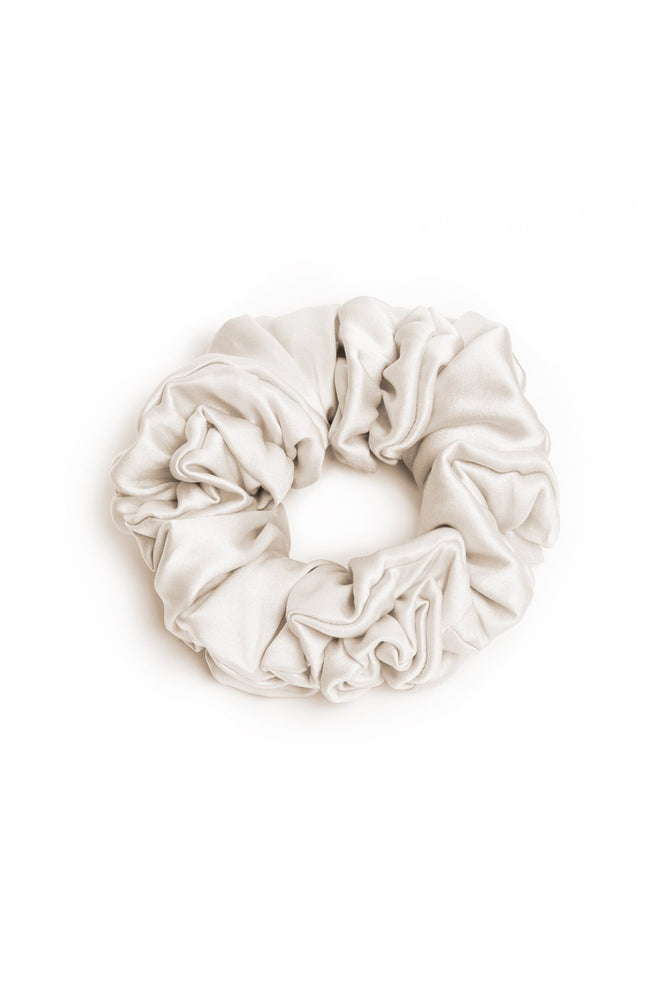 Maria Wide Scrunchie in Cream - I.D. Sarrieri