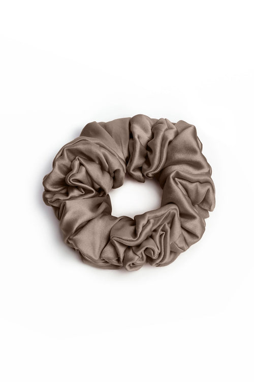 Maria Wide Scrunchie in Taupe - I.D. Sarrieri