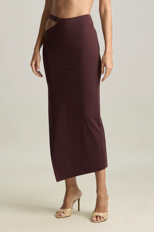 Moonbeam Midi Skirt in Chocolate