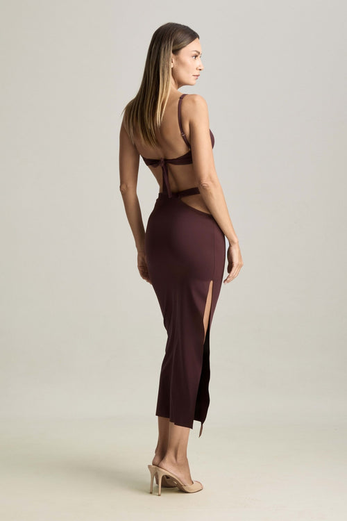 Moonbeam Midi Skirt in Chocolate - I.D. Sarrieri