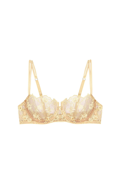 Petal Bloom Balconette Bra In Yellow