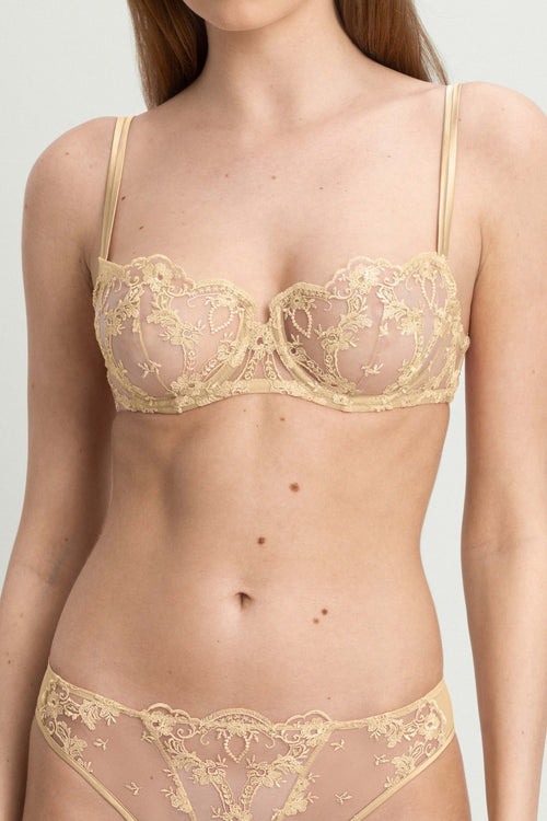 Petal Bloom Balconette Bra In Yellow - I.D. Sarrieri