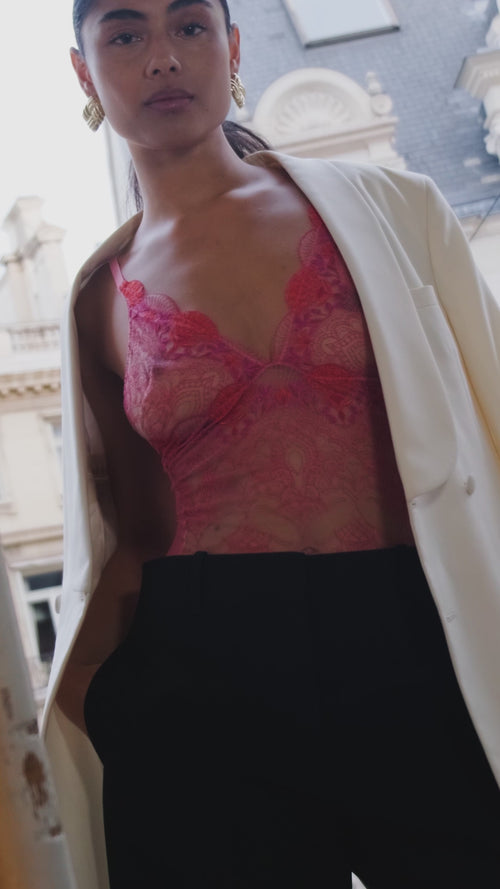 Venetian Glass Bodysuit in Tea Rose