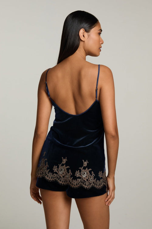 Rose Imperial Top in Navy/Mink - I.D. Sarrieri