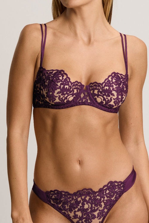 Royal Jewel Balconette Bra in Dark Violet