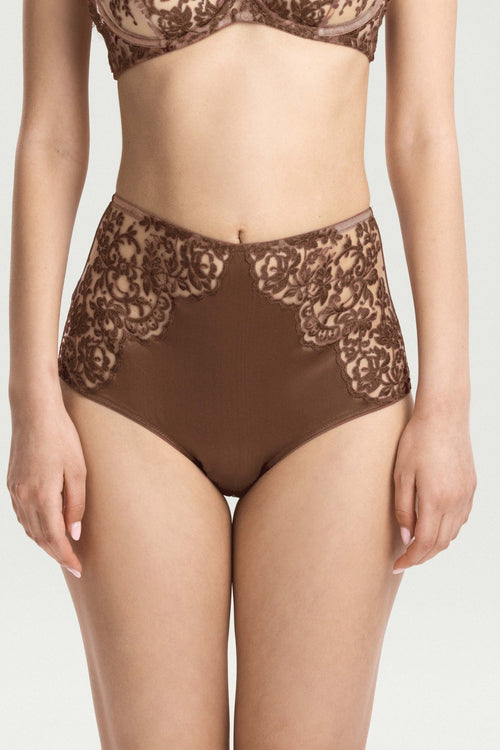 Royal Jewel High Waist Brief in Chocolate - I.D. Sarrieri