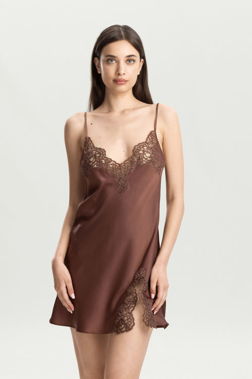 Royal Jewel Short Chemise in Chocolate - I.D. Sarrieri