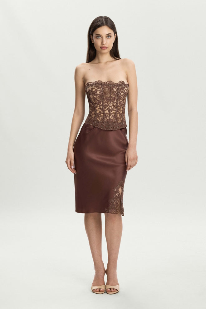 Royal Jewel Strapless Bustier in Chocolate - I.D. Sarrieri