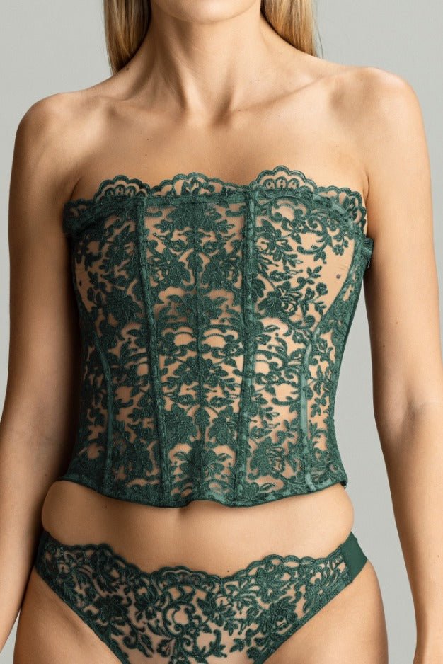Royal Jewel Strapless Bustier with Bandeau Bra in Green - I.D. Sarrieri