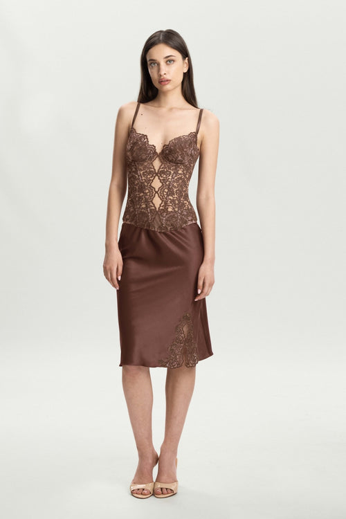 Royal Jewel Underwired Corset in Chocolate - I.D. Sarrieri