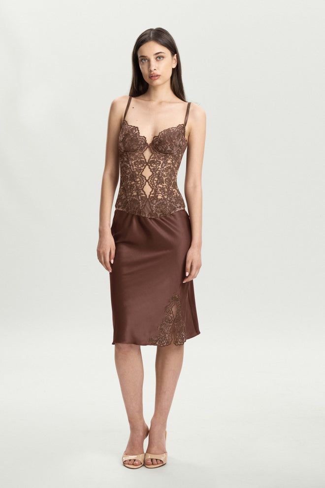 Royal Jewel Underwired Corset in Chocolate - I.D. Sarrieri
