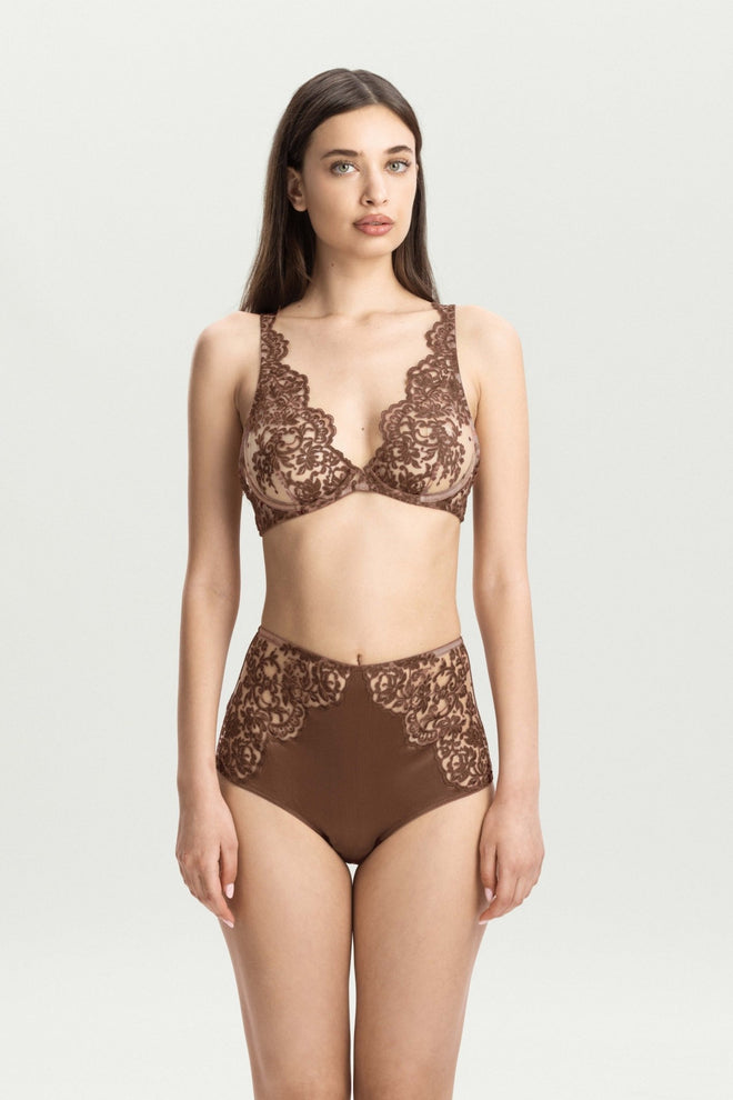 Royal Jewel Underwired Triangle Bra in Chocolate - I.D. Sarrieri