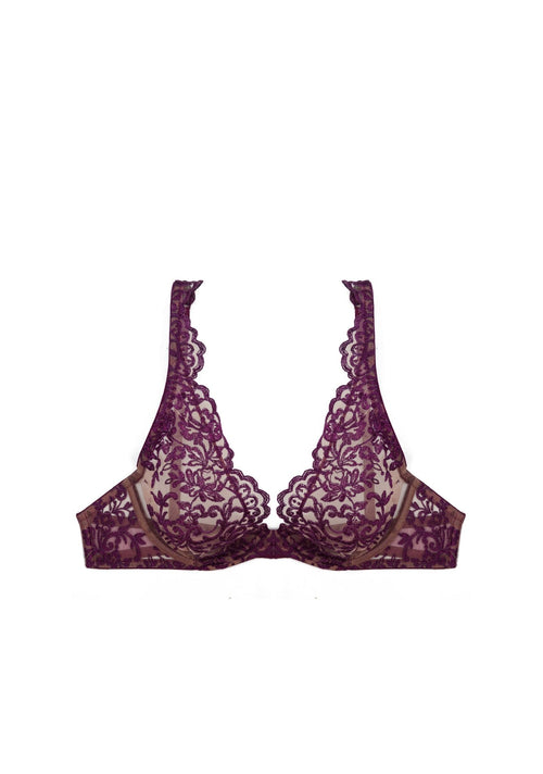 Royal Jewel Underwired Triangle Bra in Dark Violet - I.D. Sarrieri