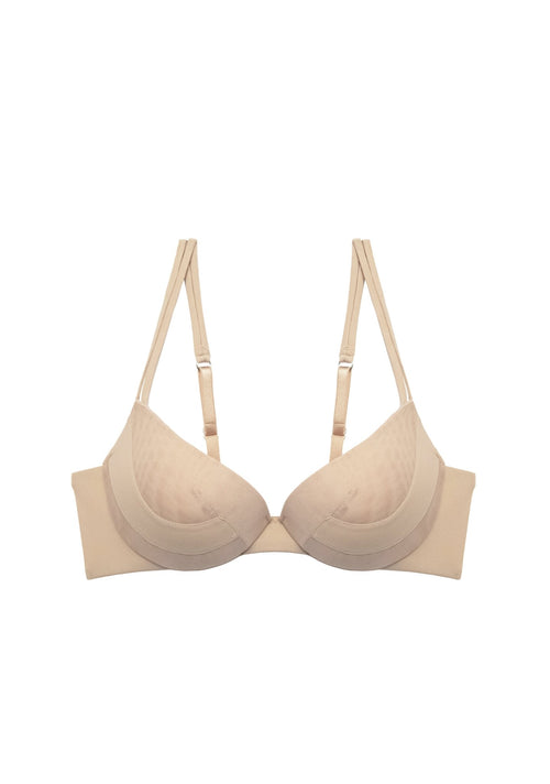 Soho Weekends Padded Push Up Bra in Beige - I.D. Sarrieri