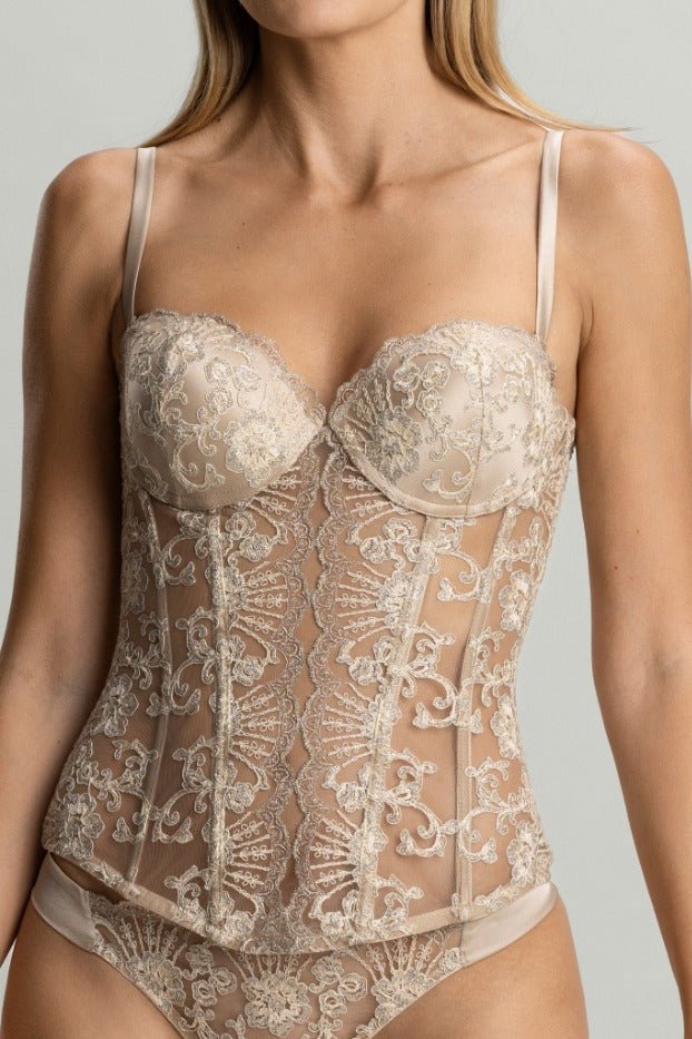Sonnet of Love Padded Corset in Light Gold - I.D. Sarrieri