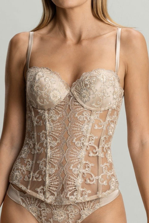 Sonnet of Love Padded Corset in Light Gold