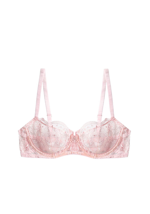 Tubereuse Blanche Balconette Bra in Baby Pink