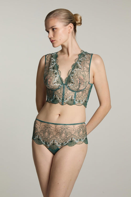 Venetian Glass High Waist Brief in Green