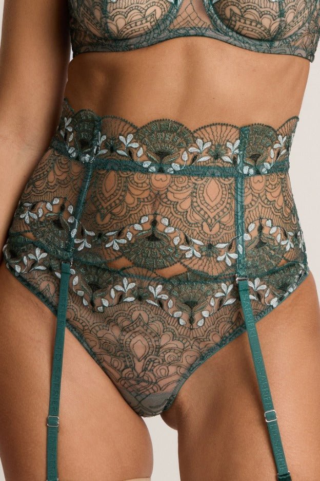 Venetian Glass Suspender Belt in Green - I.D. Sarrieri