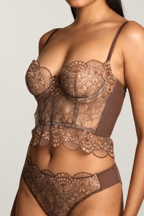 Venetian Glass Underwired Bustier in Mocha Mousse