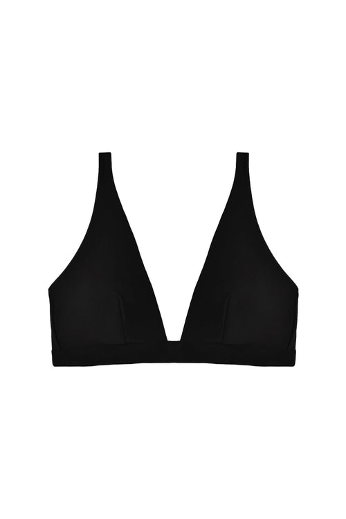 Daisy Non-Underwired Triangle Bra in Black