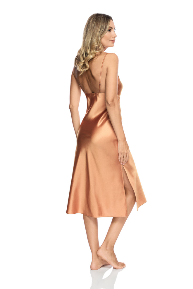 Lombard Street Slip Dress in Caramel - I.D. Sarrieri
